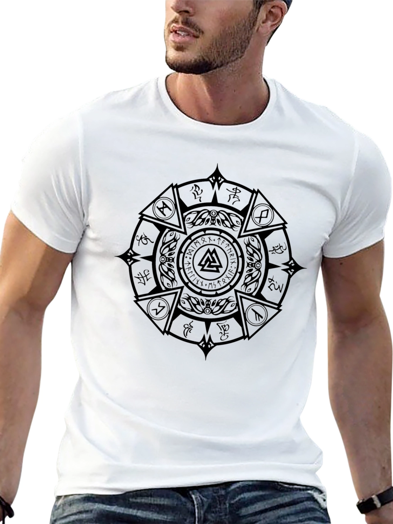 Viking Rune Circle Black T-Shirt
