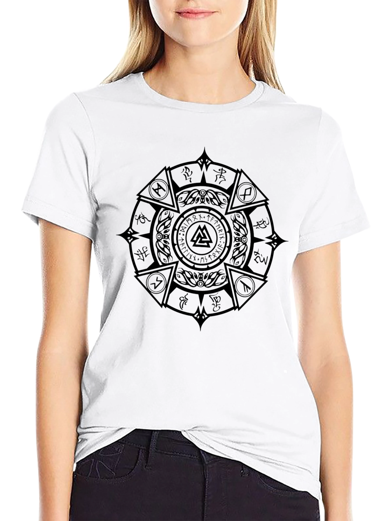 Viking Rune Circle Black T-Shirt