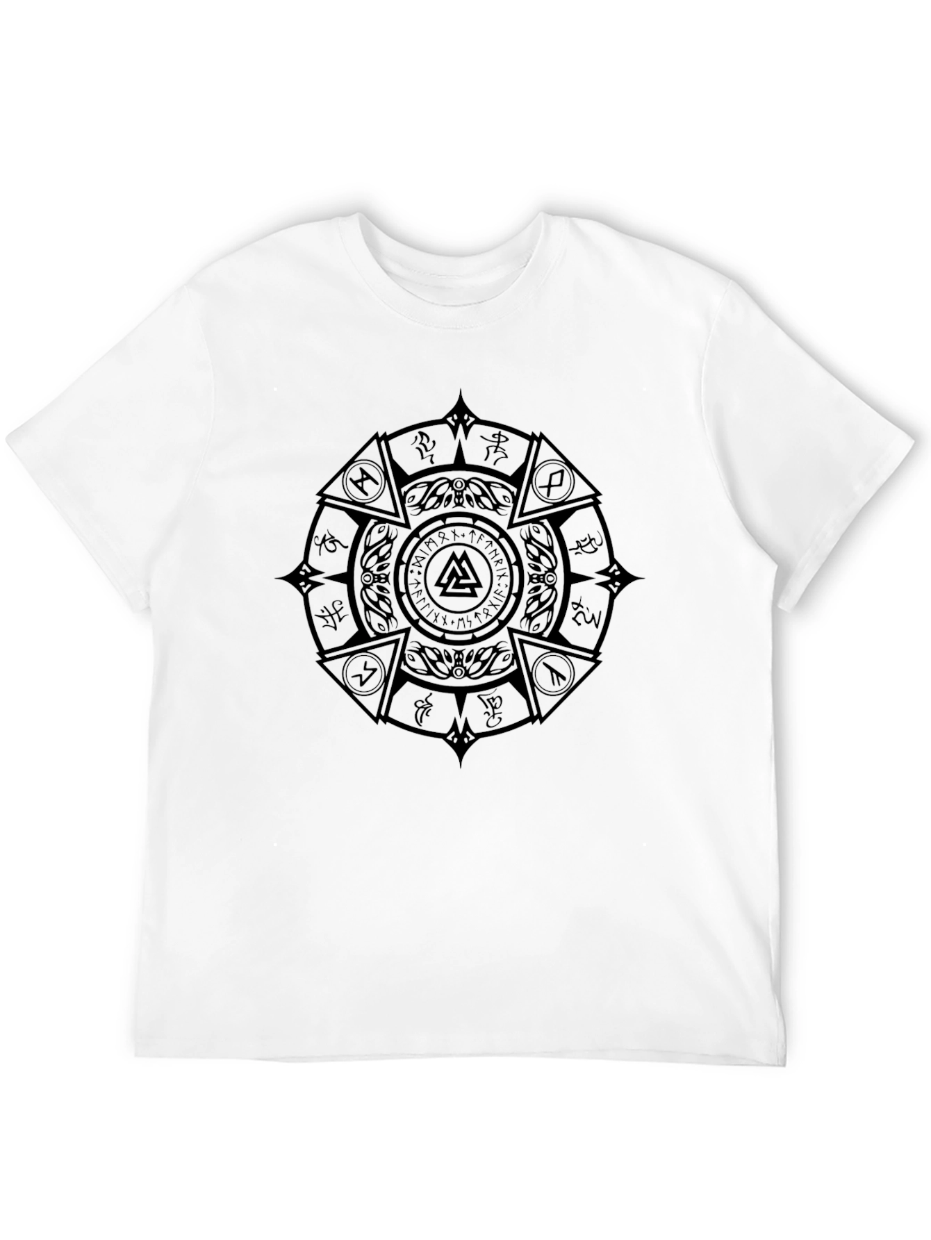 Viking Rune Circle Black T-Shirt
