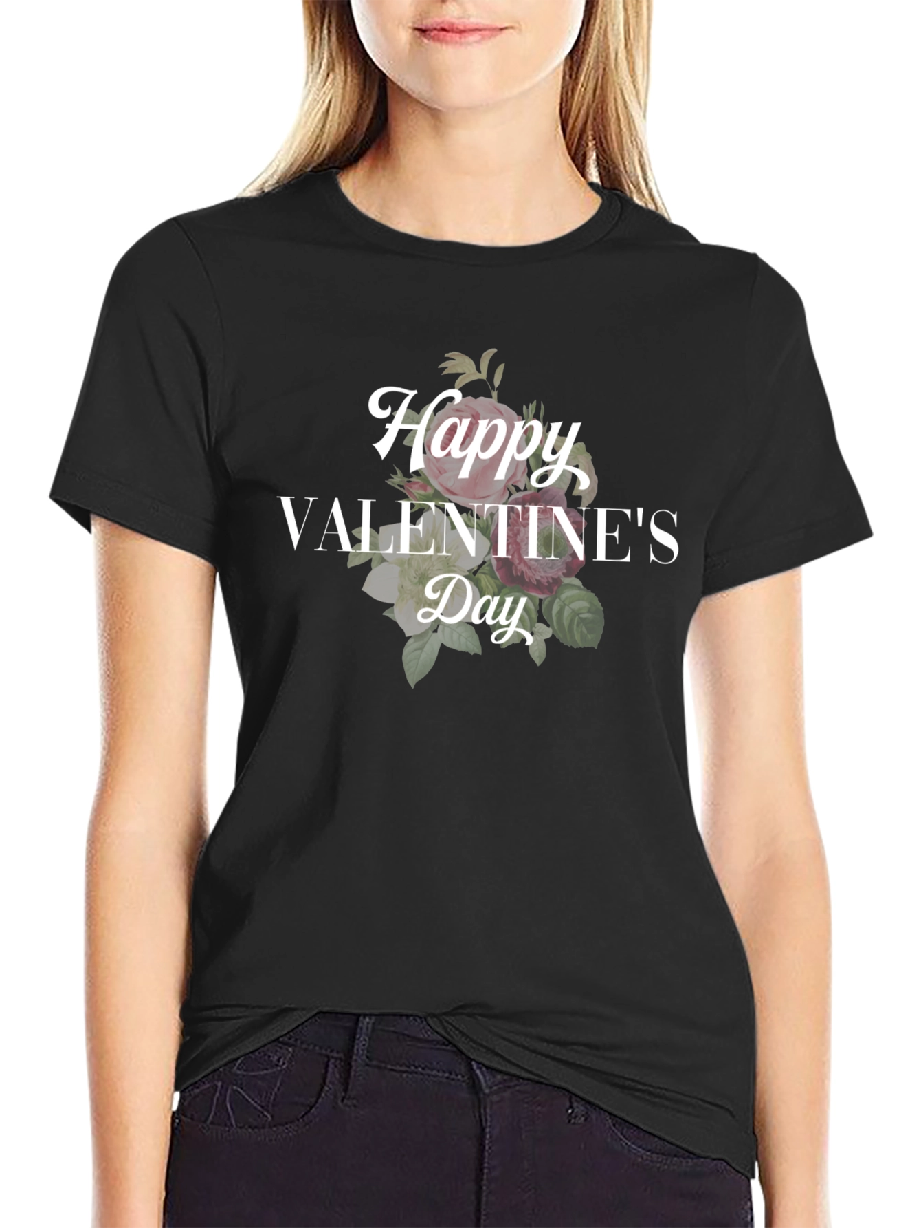 Happy Valentines Day Floral T-Shirt