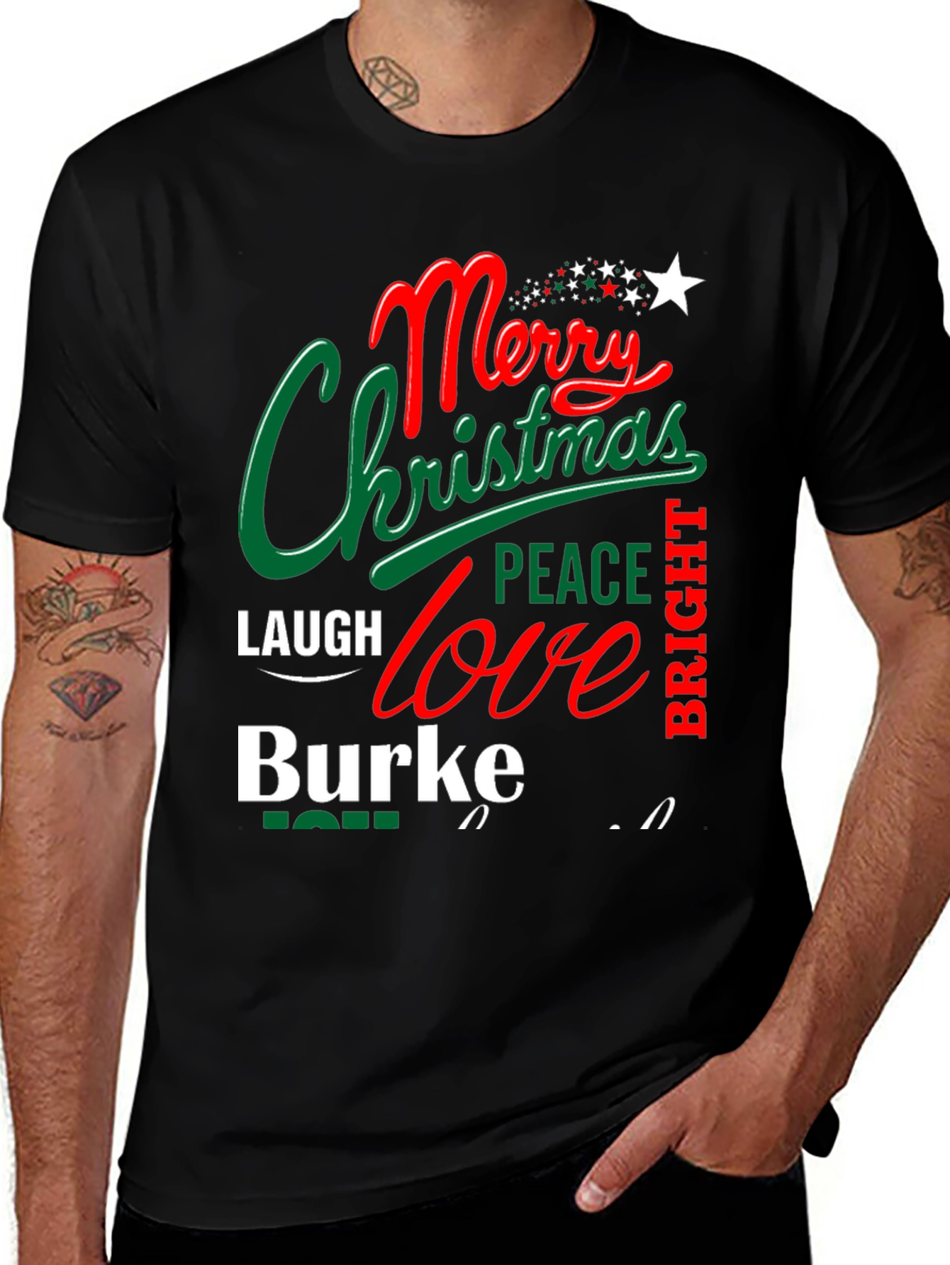Merry Christmas Family Name T-Shirt
