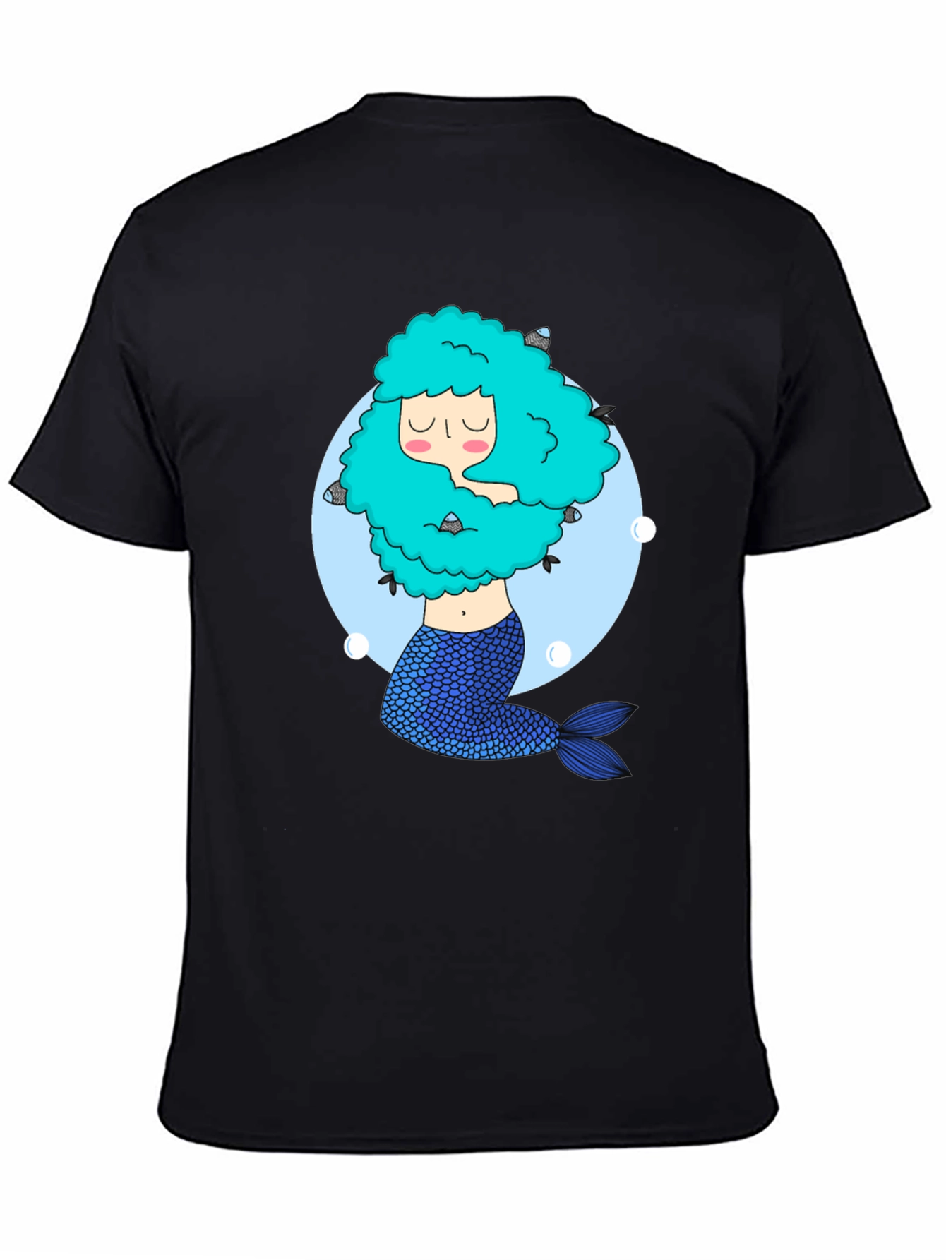 Mermaid Graphic Tee - Unique Black T-Shirt