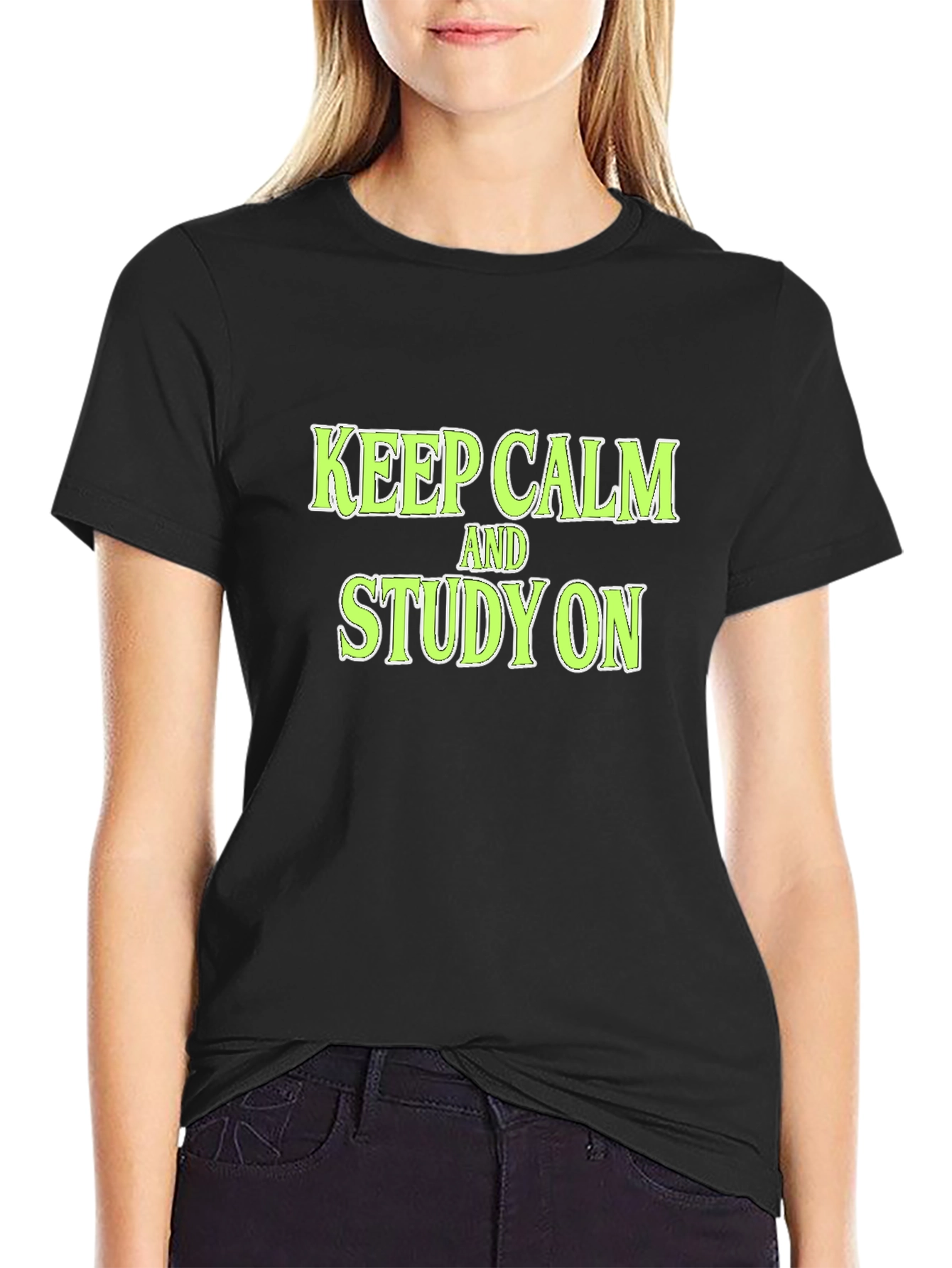 Keep Calm and Study On Black T-Shirt