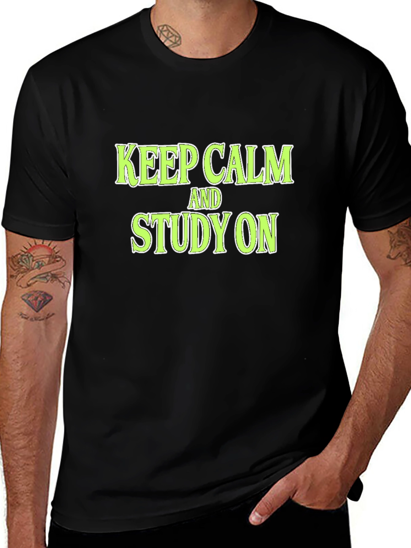 Keep Calm and Study On Black T-Shirt