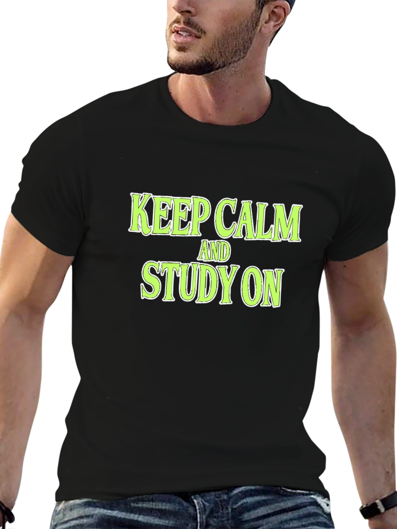 Keep Calm and Study On Black T-Shirt