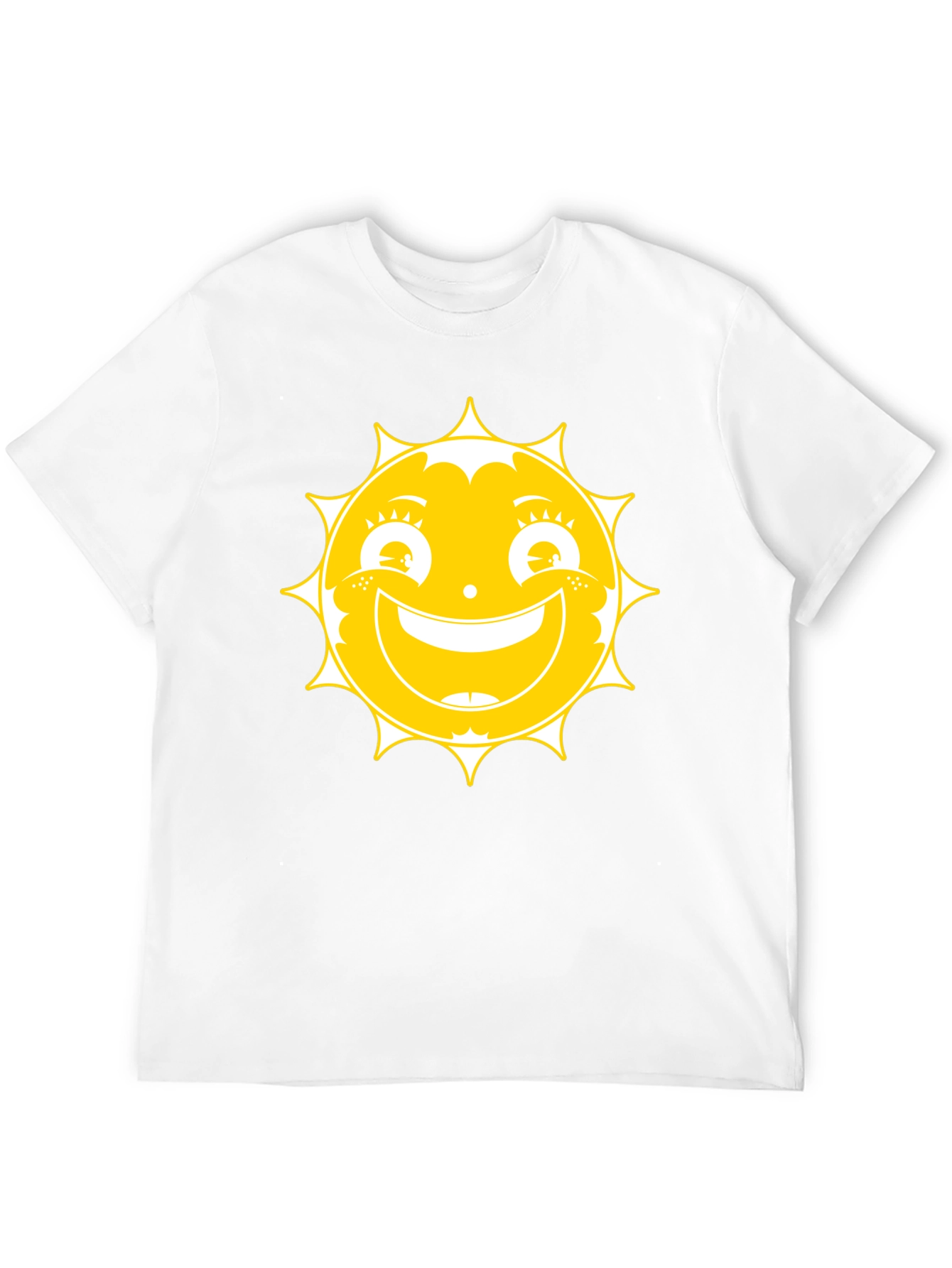 Sunny Face Graphic Tee - Black Cotton T-Shirt