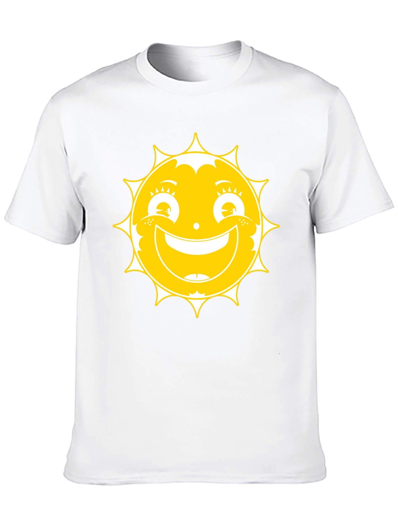 Sunny Face Graphic Tee - Black Cotton T-Shirt