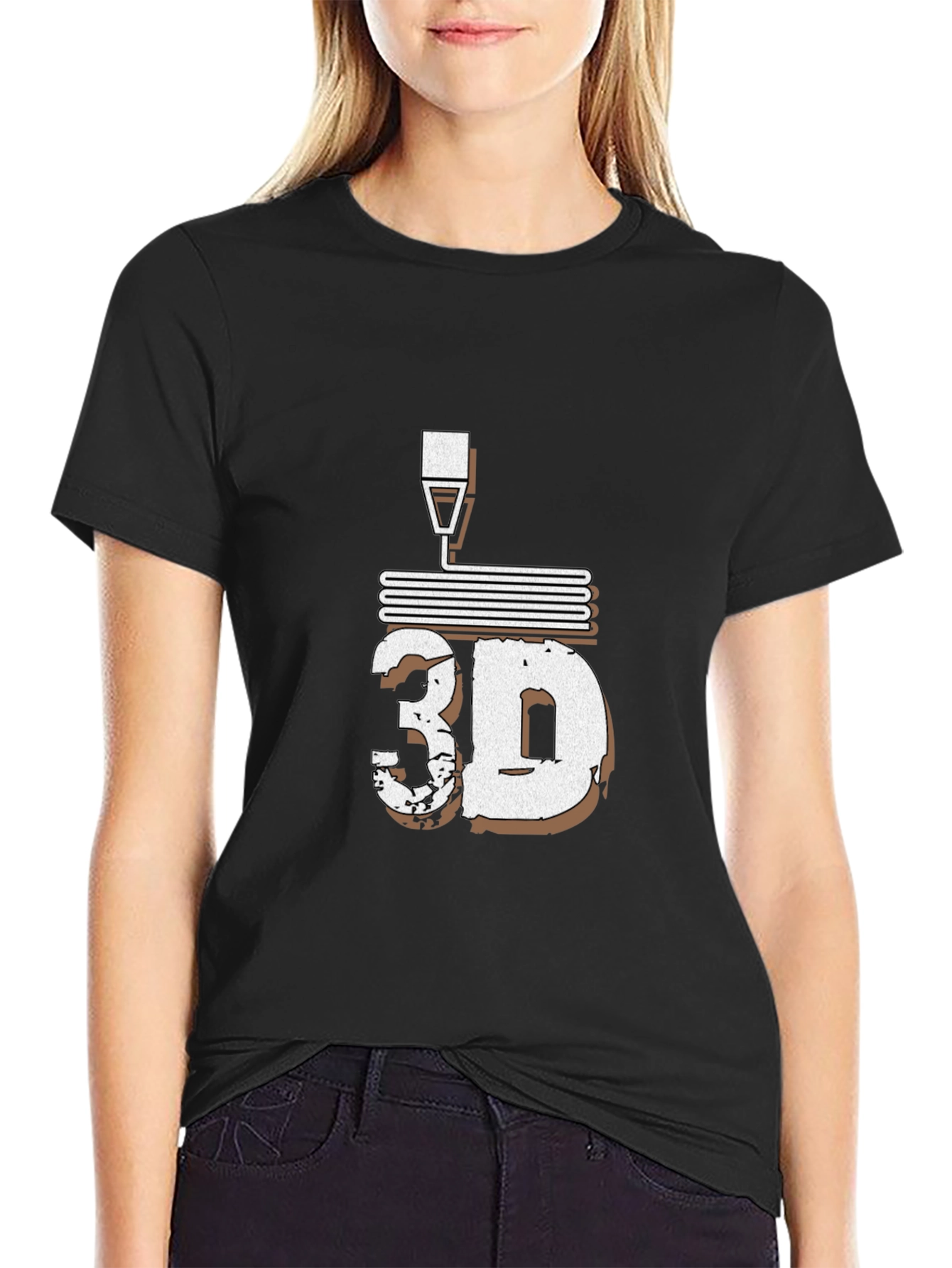 3D Printing T-Shirt - Black Short Sleeve Tee