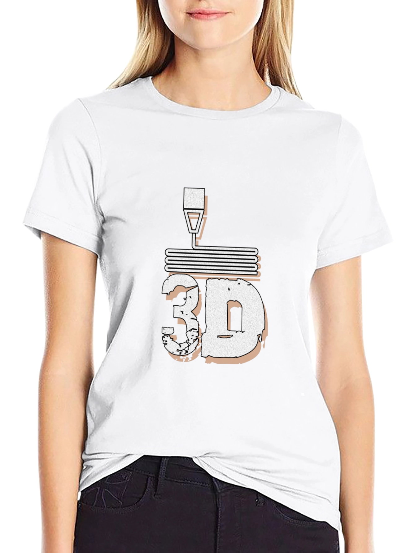 3D Printing T-Shirt - Black Short Sleeve Tee