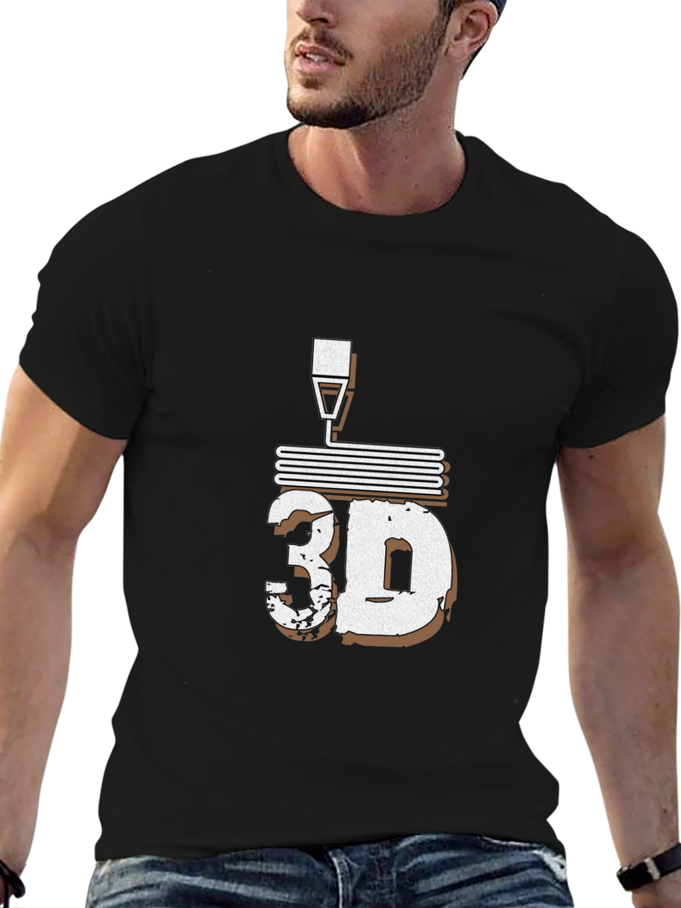 3D Printing T-Shirt - Black Short Sleeve Tee