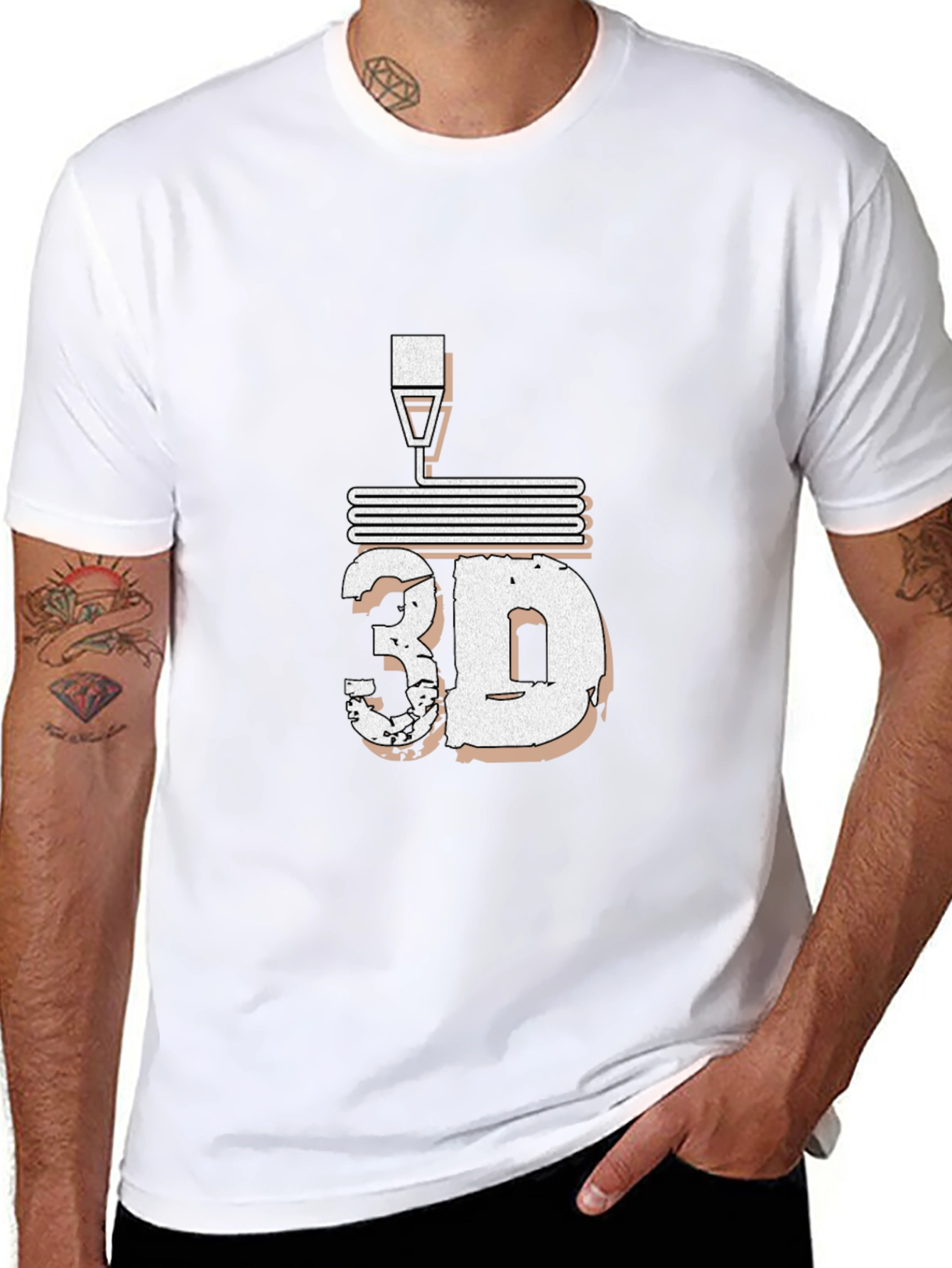 3D Printing T-Shirt - Black Short Sleeve Tee