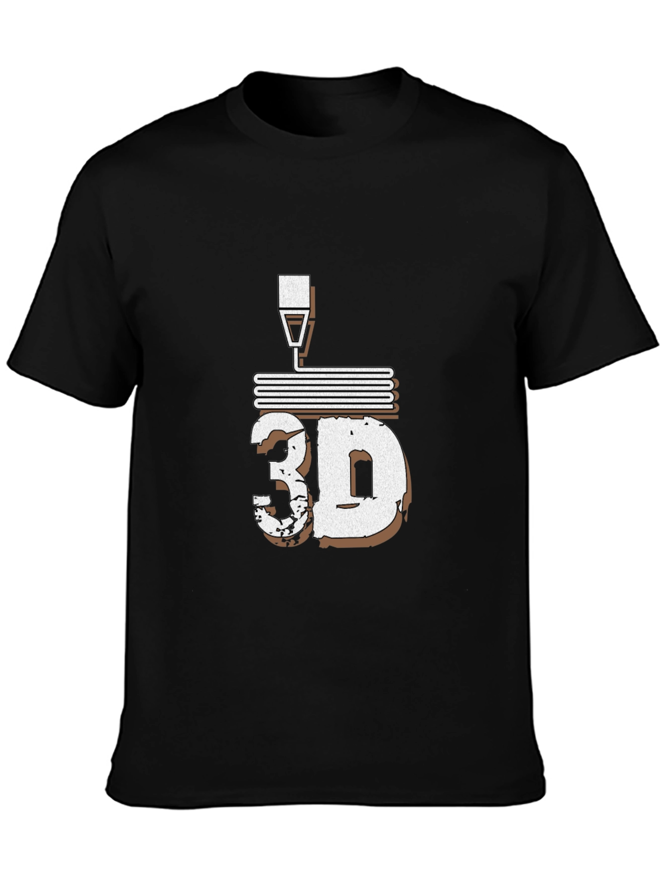 3D Printing T-Shirt - Black Short Sleeve Tee