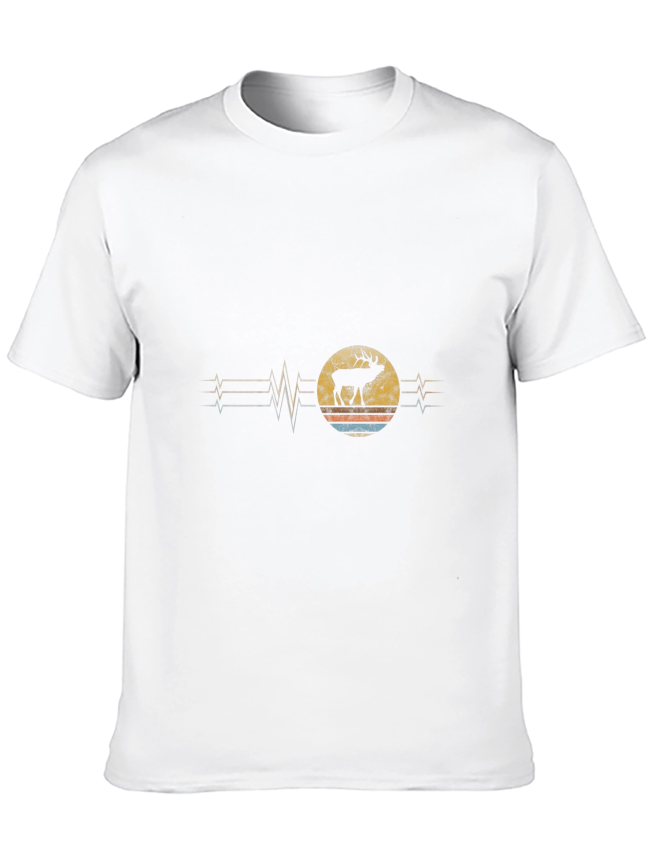 Retro Moose Heartbeat Black T-Shirt