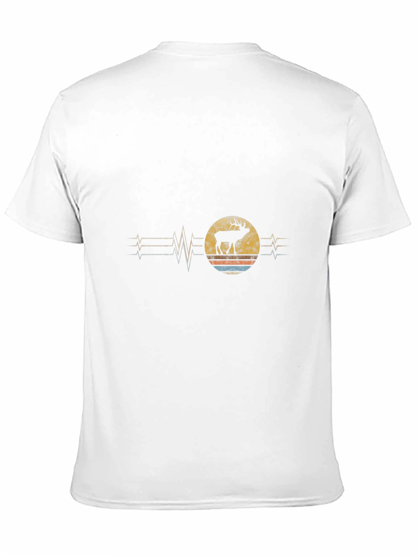 Retro Moose Heartbeat Black T-Shirt