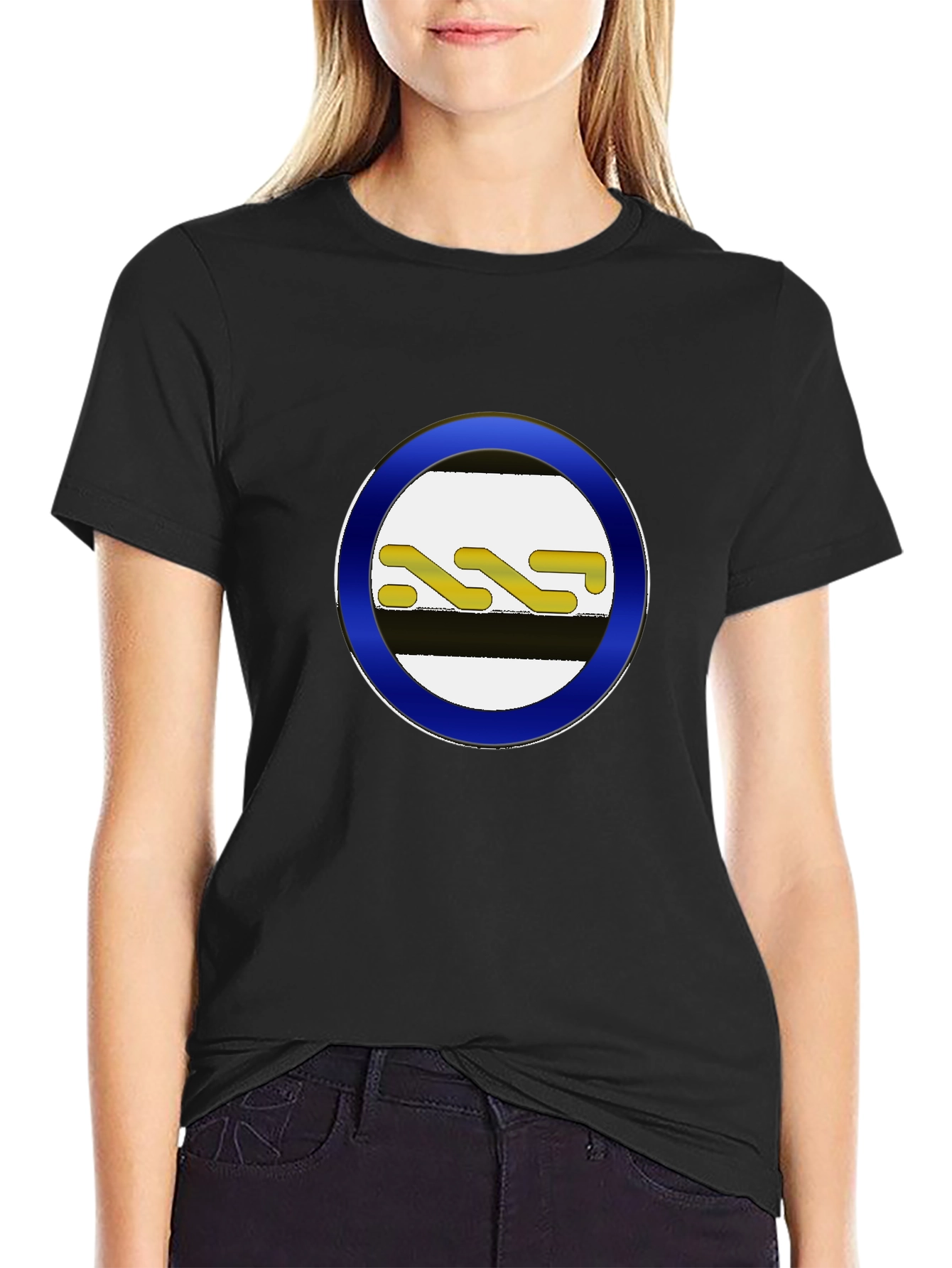 Black T-Shirt with Unique Circle Design