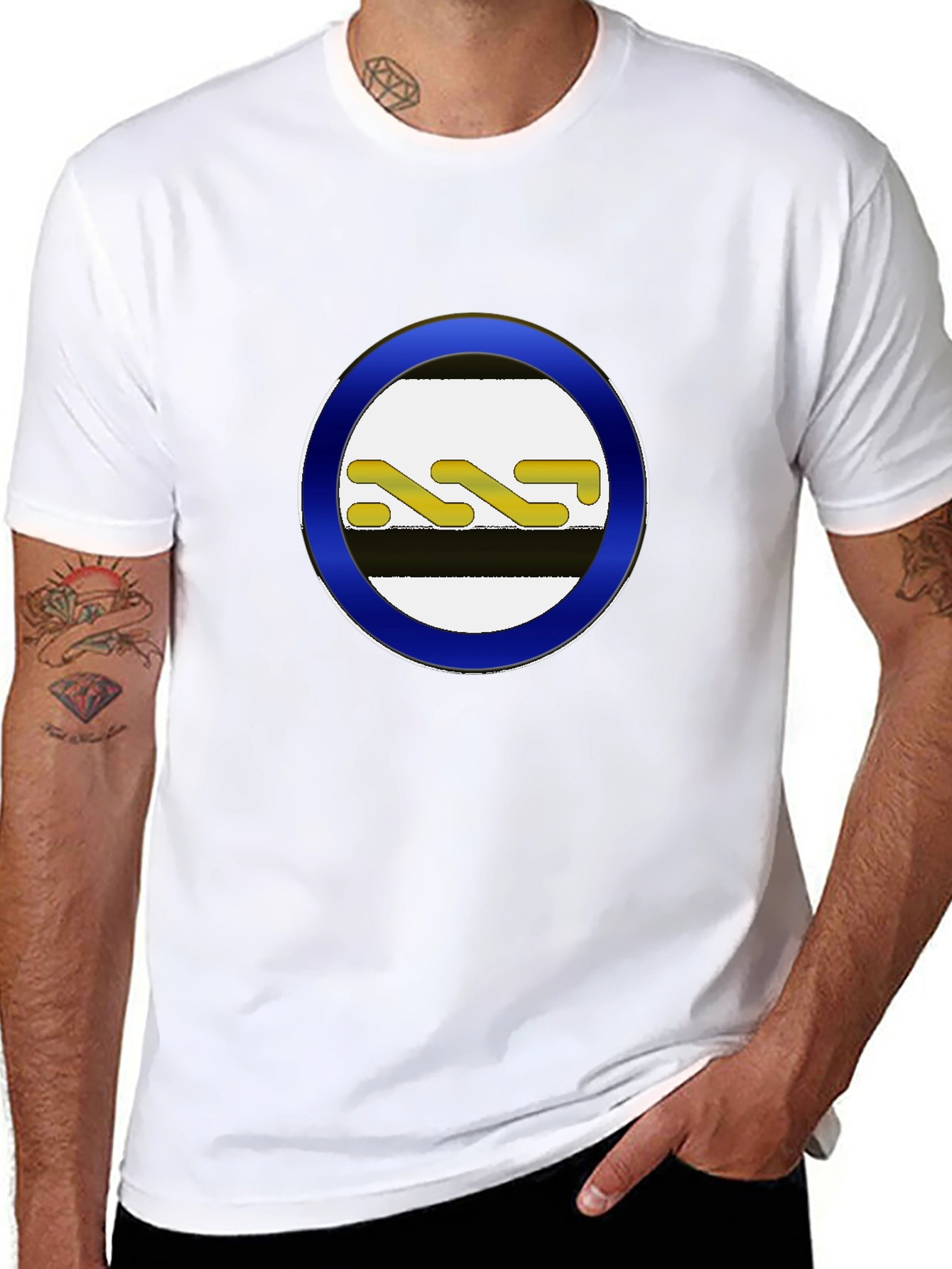 Black T-Shirt with Unique Circle Design