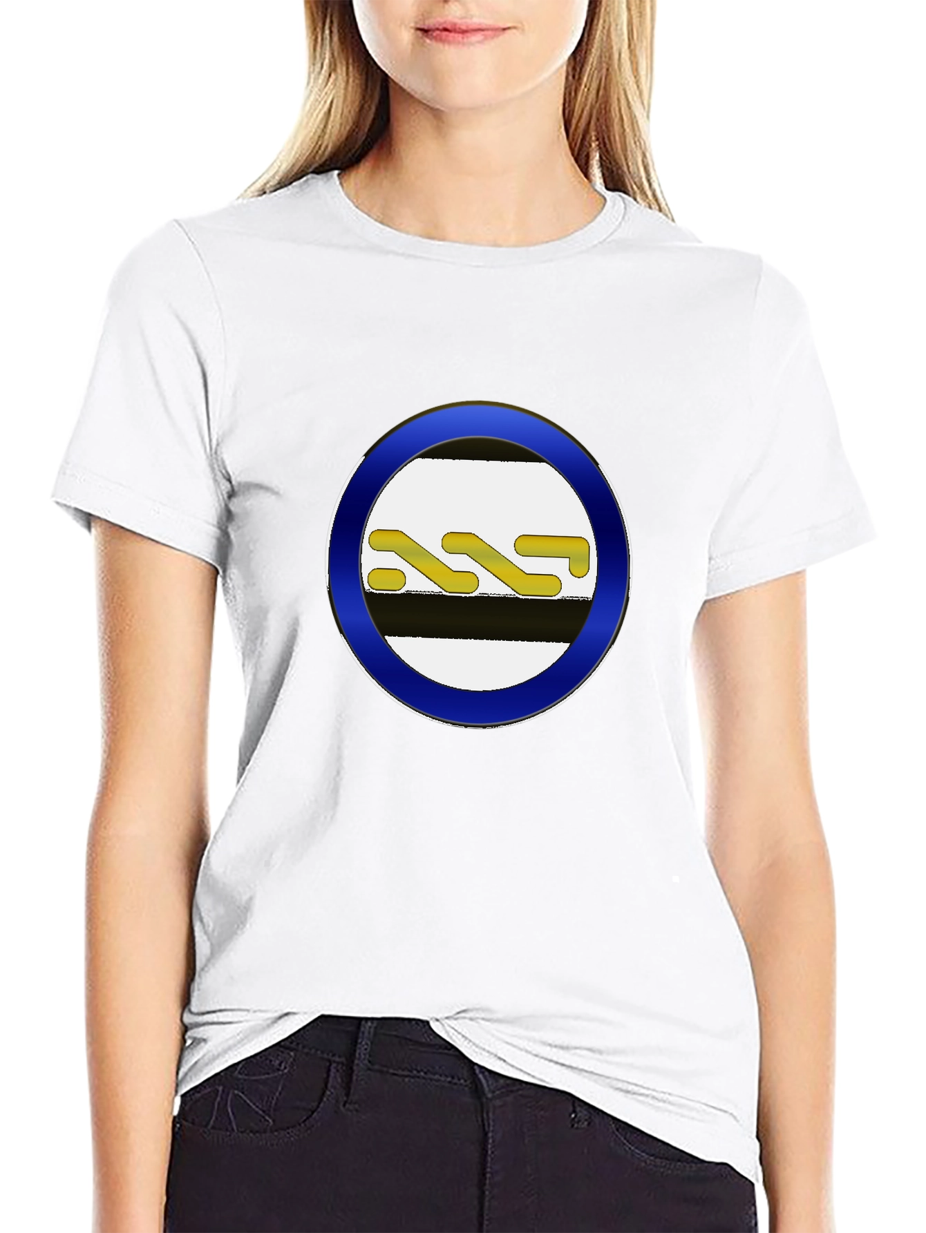 Black T-Shirt with Unique Circle Design