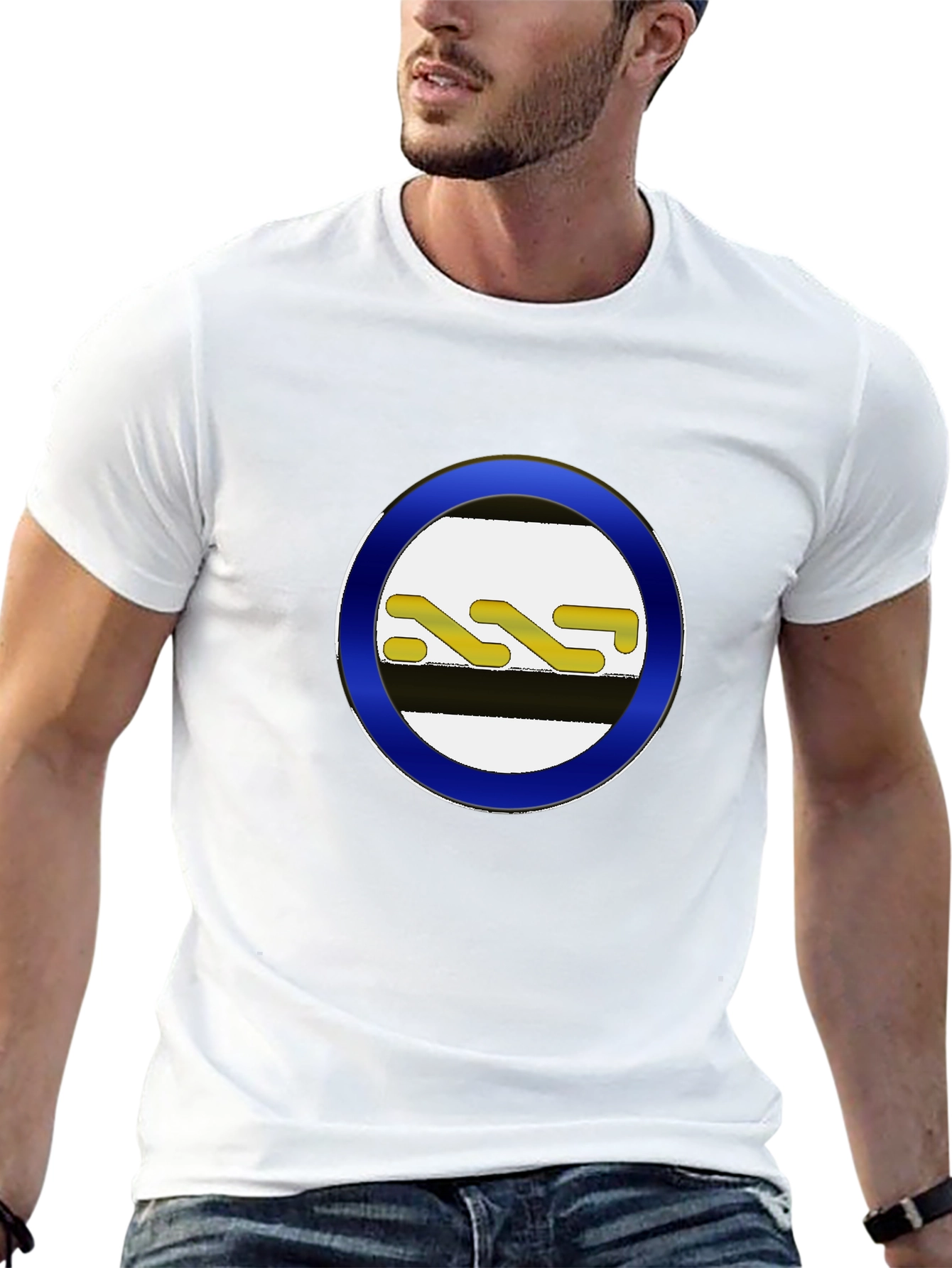 Black T-Shirt with Unique Circle Design