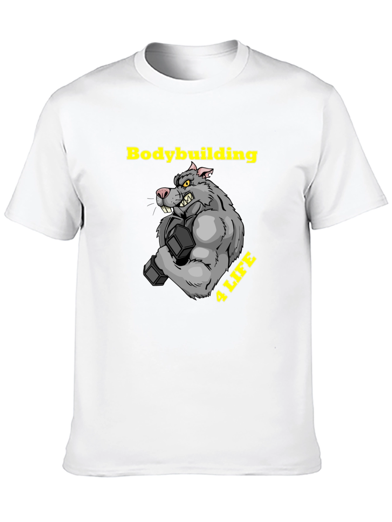Bodybuilding Rat Black T-Shirt