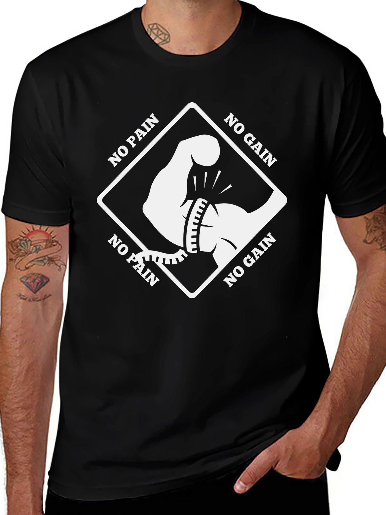No Pain No Gain Black Graphic Tee