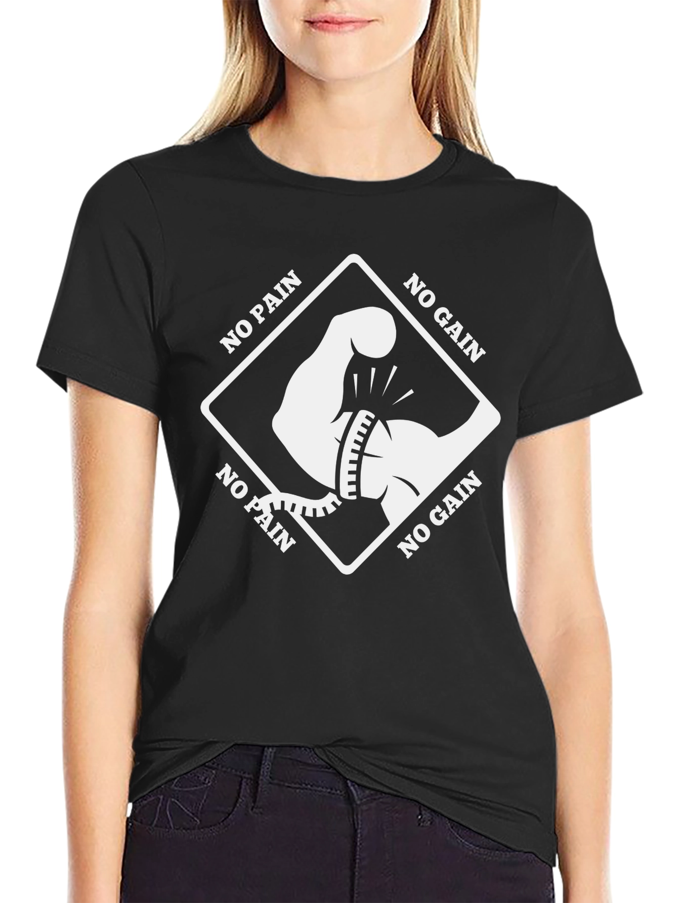 No Pain No Gain Black Graphic Tee