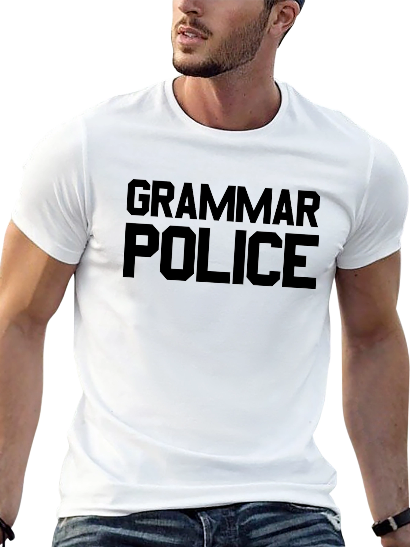 Grammar Police Graphic T-Shirt - Mens Crew Neck Tee