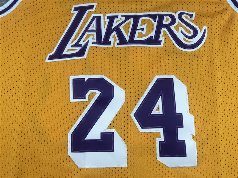Men's Los Angeles Lakers Kobe Bryant #24 Gold 2007-08 Hardwood Classics Authentic Player Jerseys