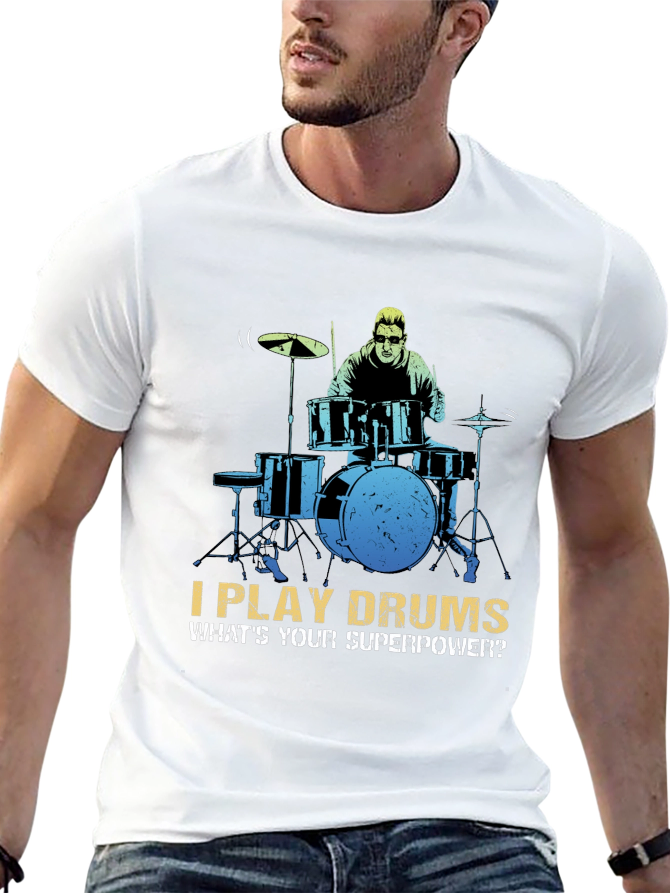 I Play Drums Superpower T-Shirt