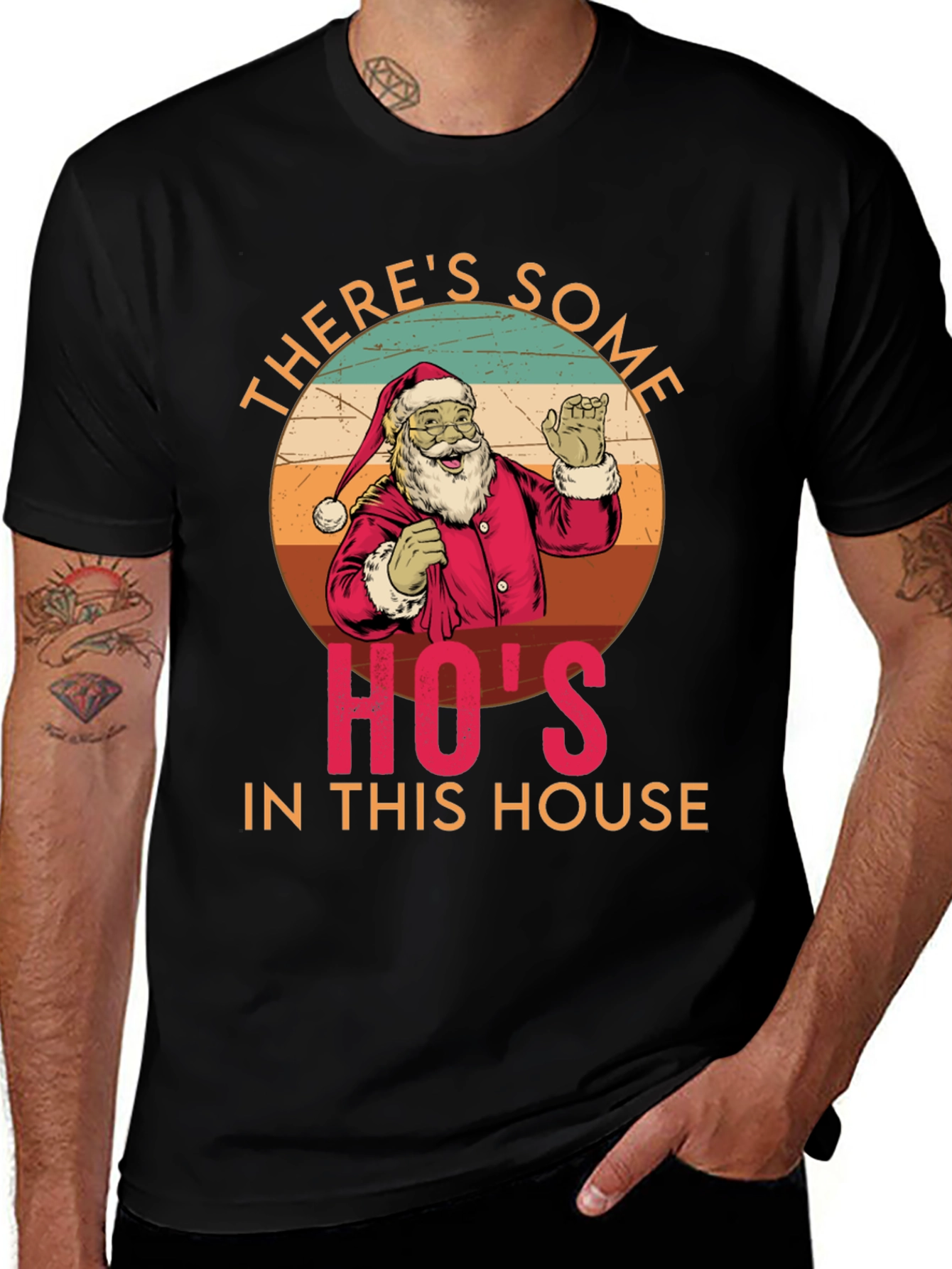 Theres Some Hos In This House Santa Tee