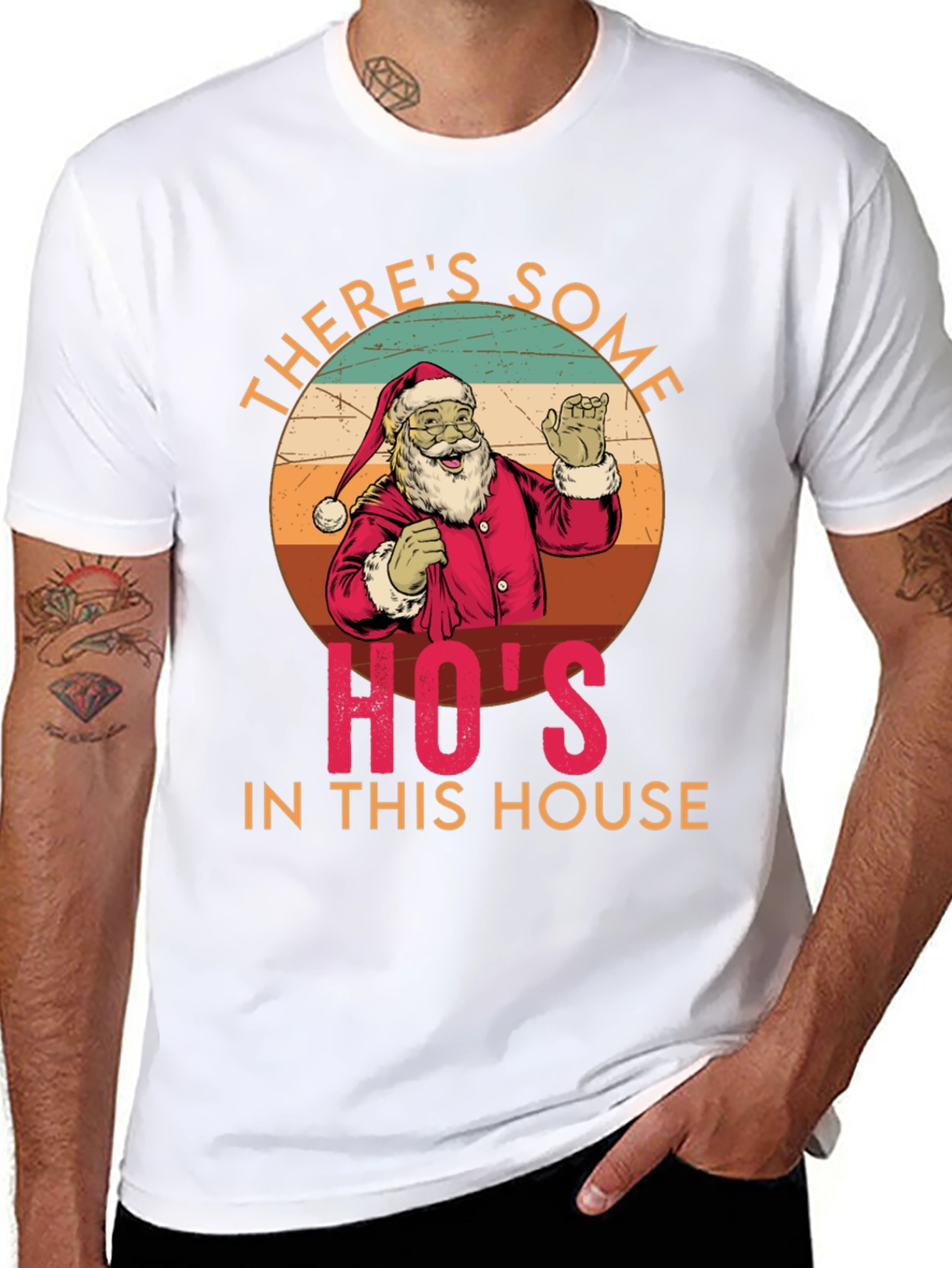 Theres Some Hos In This House Santa Tee