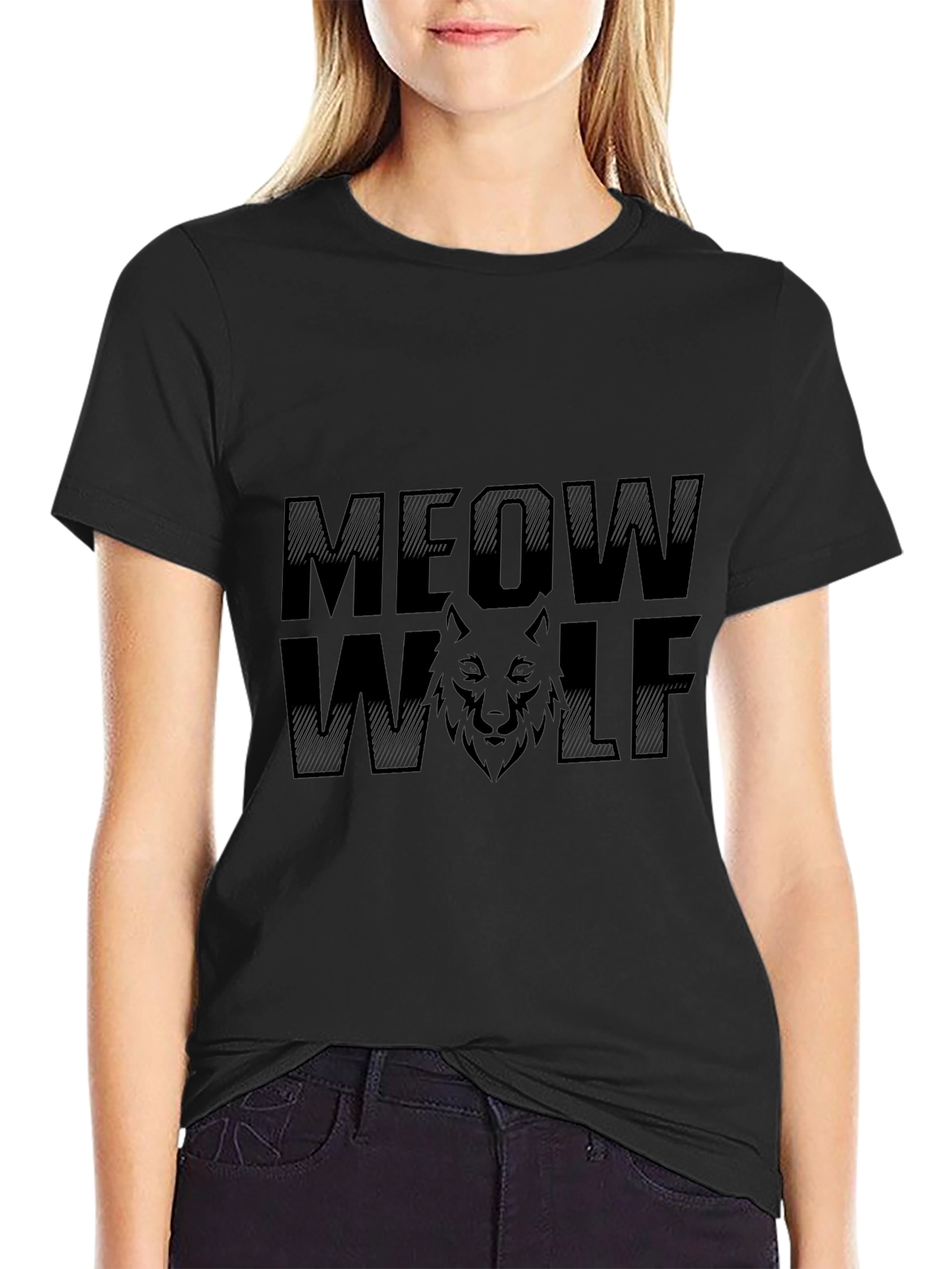 Meow Wolf T-Shirt Black Cotton Blend Tee