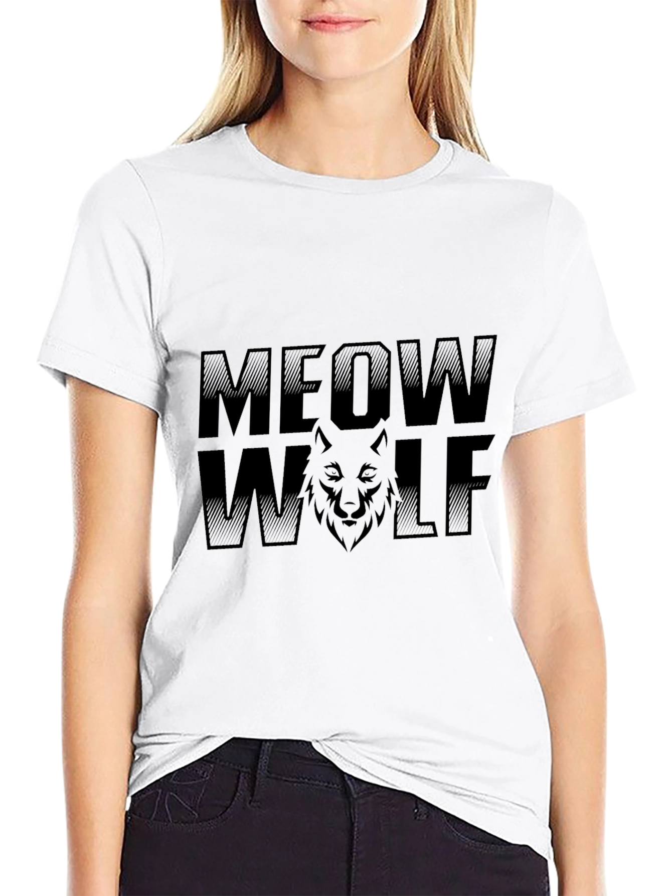 Meow Wolf T-Shirt Black Cotton Blend Tee