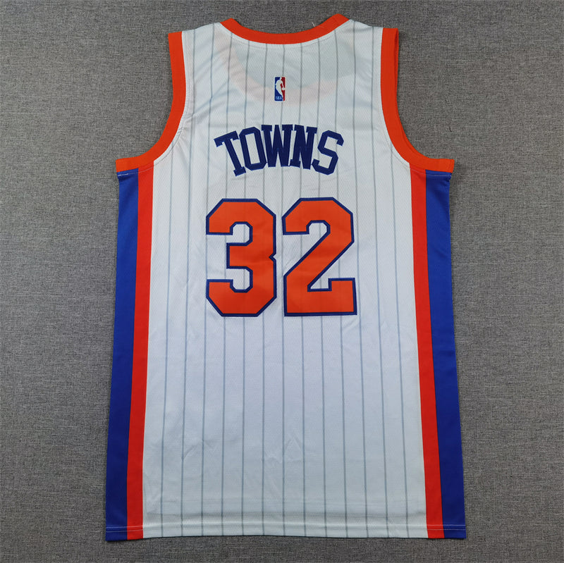Men's New York Knicks Karl-Anthony Towns #32 White 2024/25 Swingman Player Jerseys - City Edition