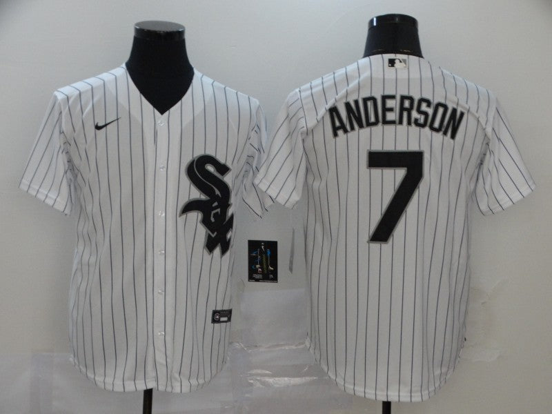 Men's Chicago White Sox Tim Anderson #7 White Replica Baseball Jerseys