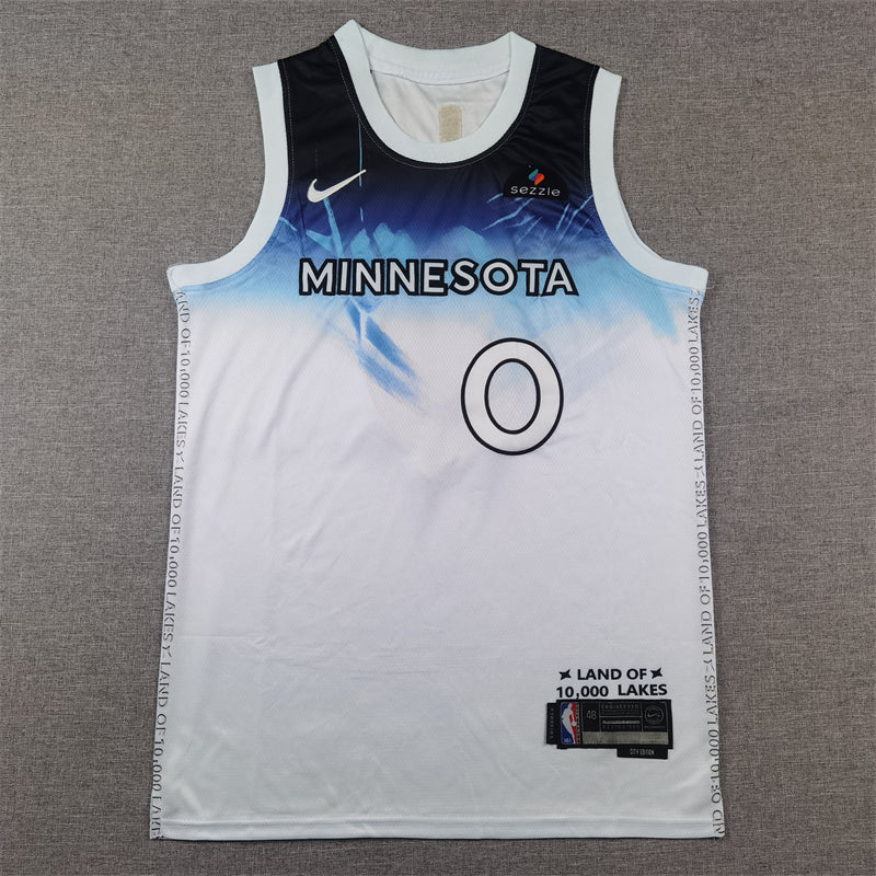 Men's Minnesota Timberwolves Donte DiVincenzo #0 White 2024/25 Swingman Player Jerseys - City Edition