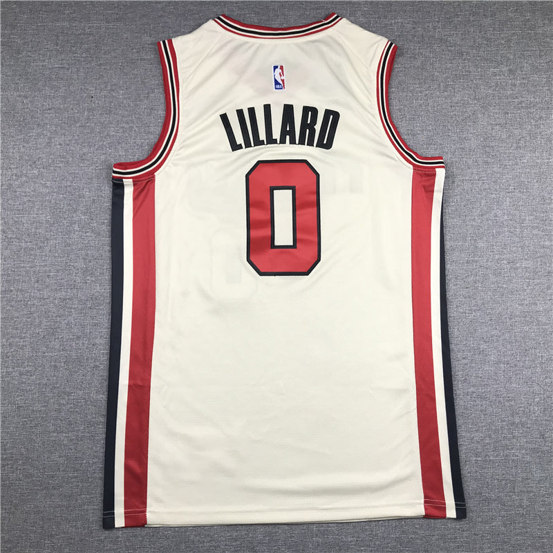 Men's Portland Trail Blazers Damian Lillard #0 NBA White Swingman Jerseys