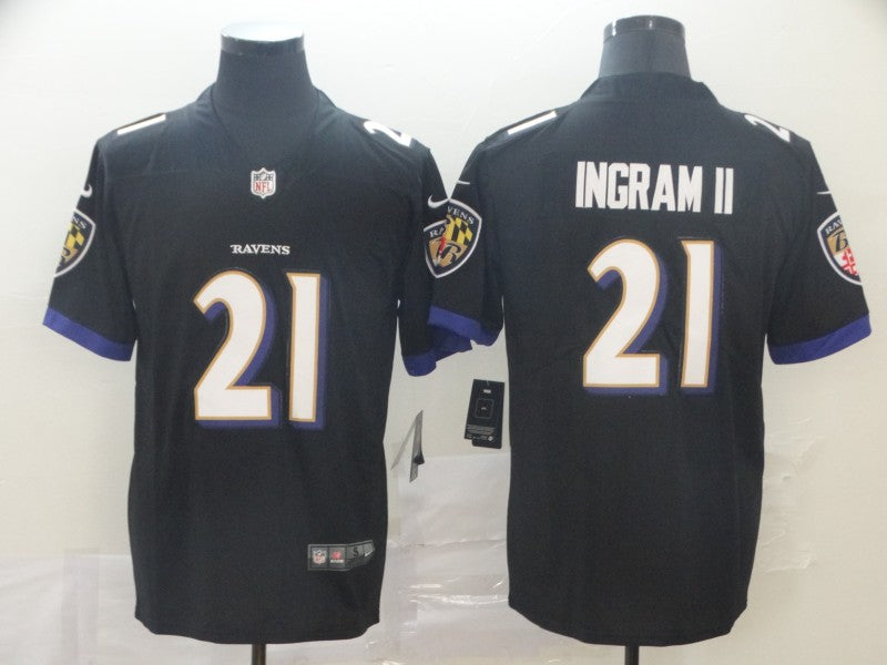 Men's Baltimore Ravens Mark Ingram II #21 Black Game Jerseys