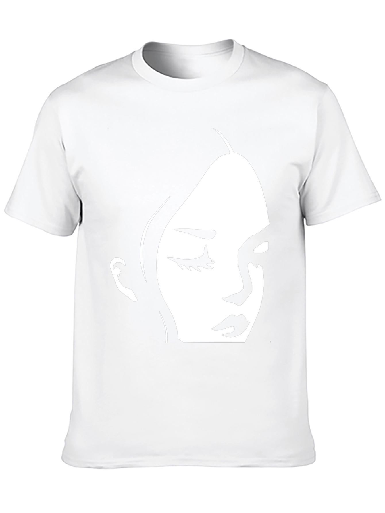 Black T-Shirt with Minimalist Face Design