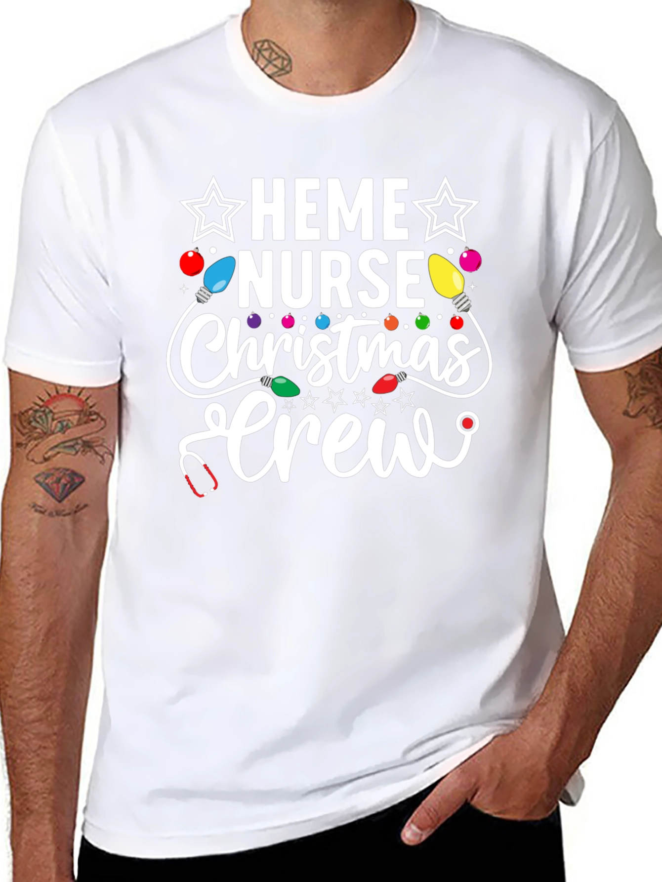 Heme Nurse Christmas Crew Holiday T-Shirt