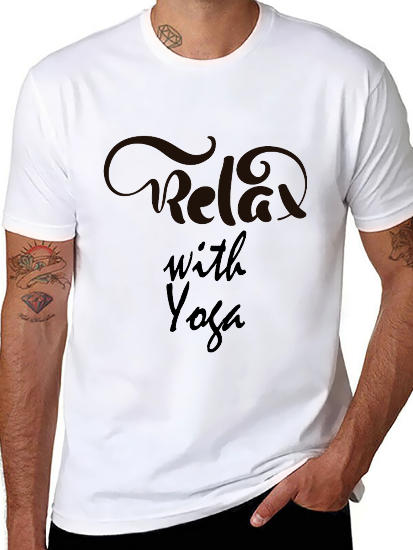 Relax with Yoga Black T-Shirt