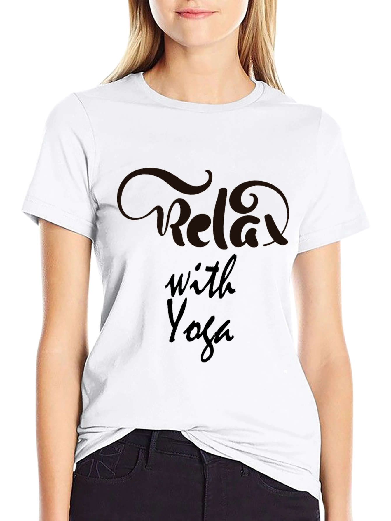 Relax with Yoga Black T-Shirt