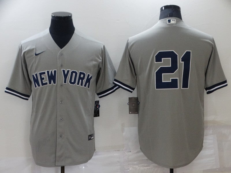 Men's New York Yankees Paul O������������Neill #21 Gray Replica Player Name Jerseys