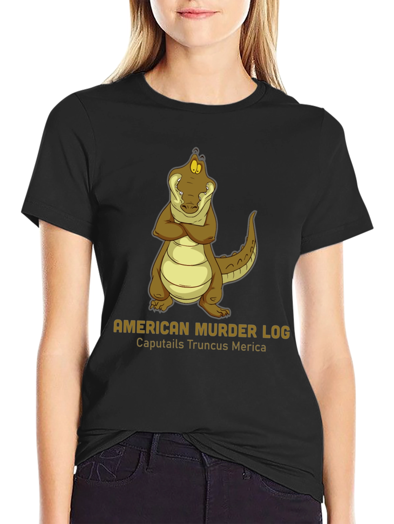 American Murder Log Alligator Graphic Tee