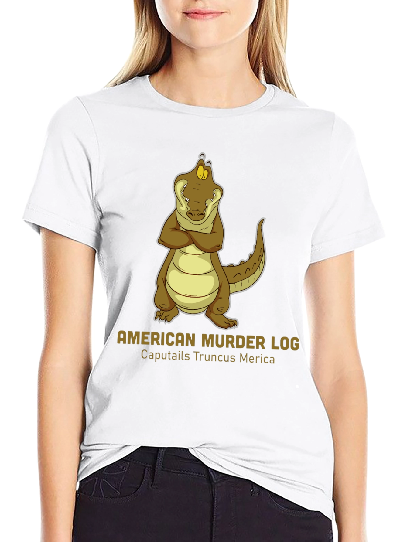 American Murder Log Alligator Graphic Tee