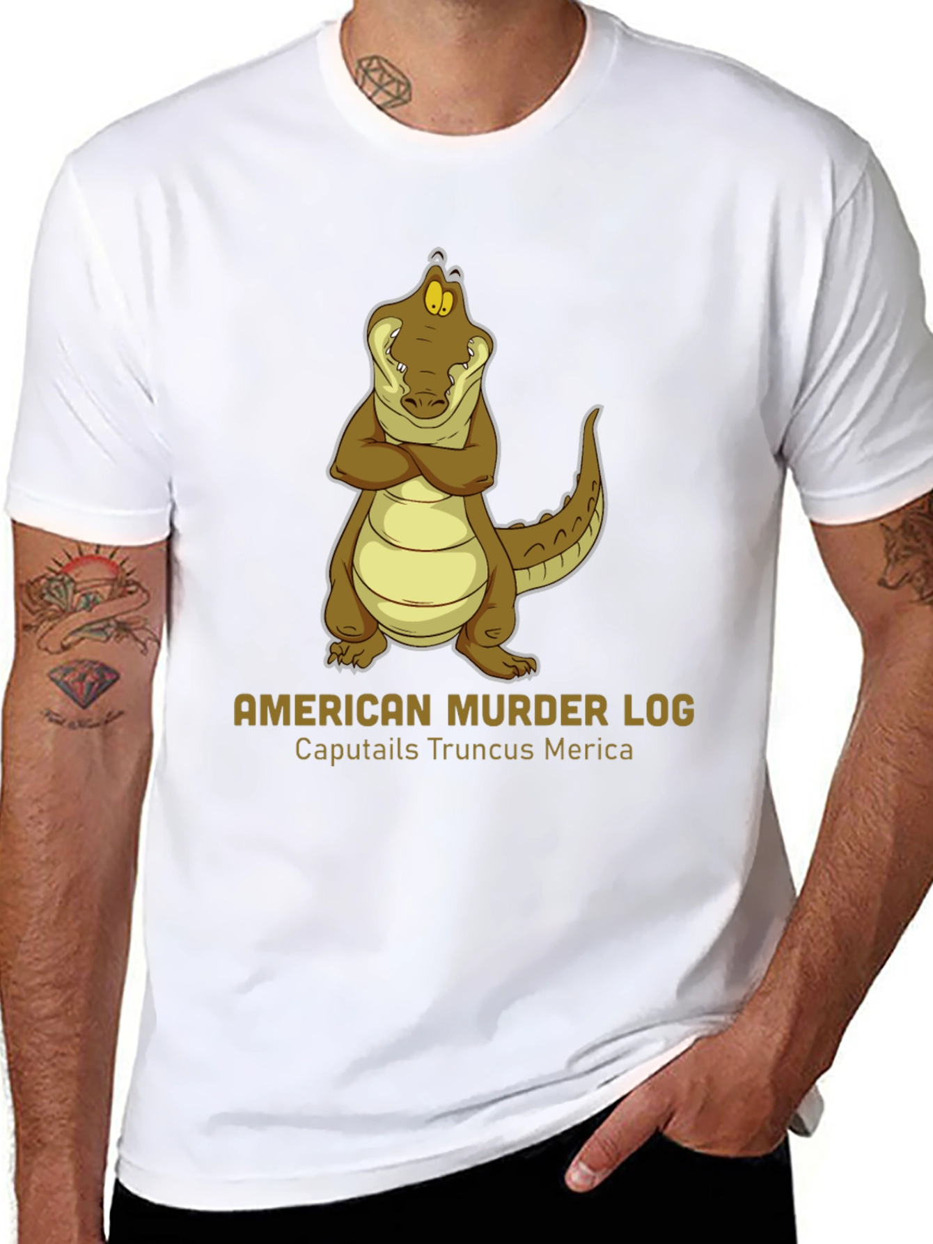 American Murder Log Alligator Graphic Tee