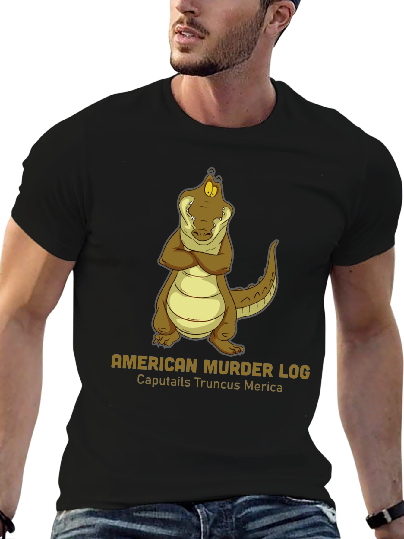 American Murder Log Alligator Graphic Tee