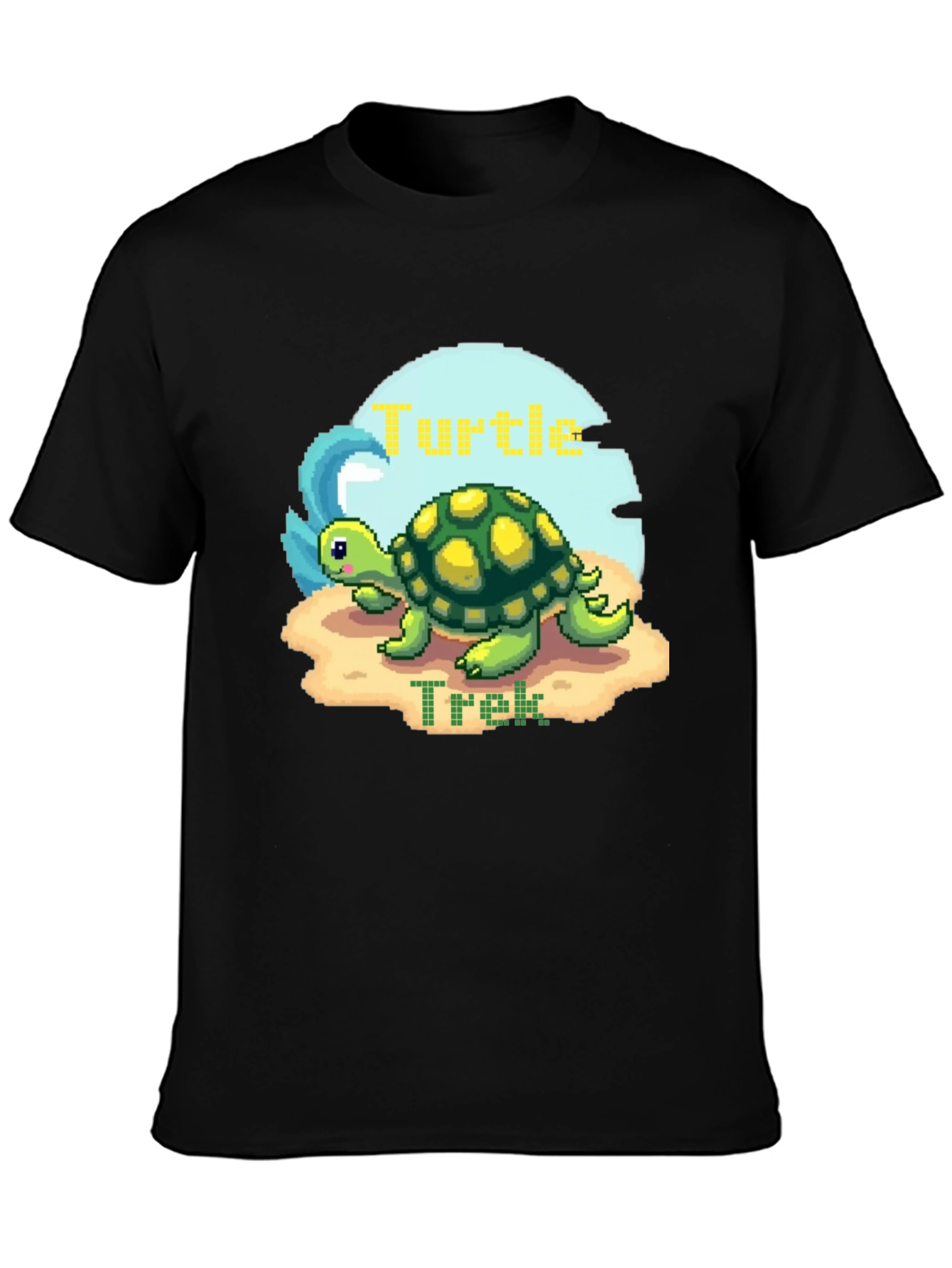 Pixel Turtle Trek Graphic Tee - Black