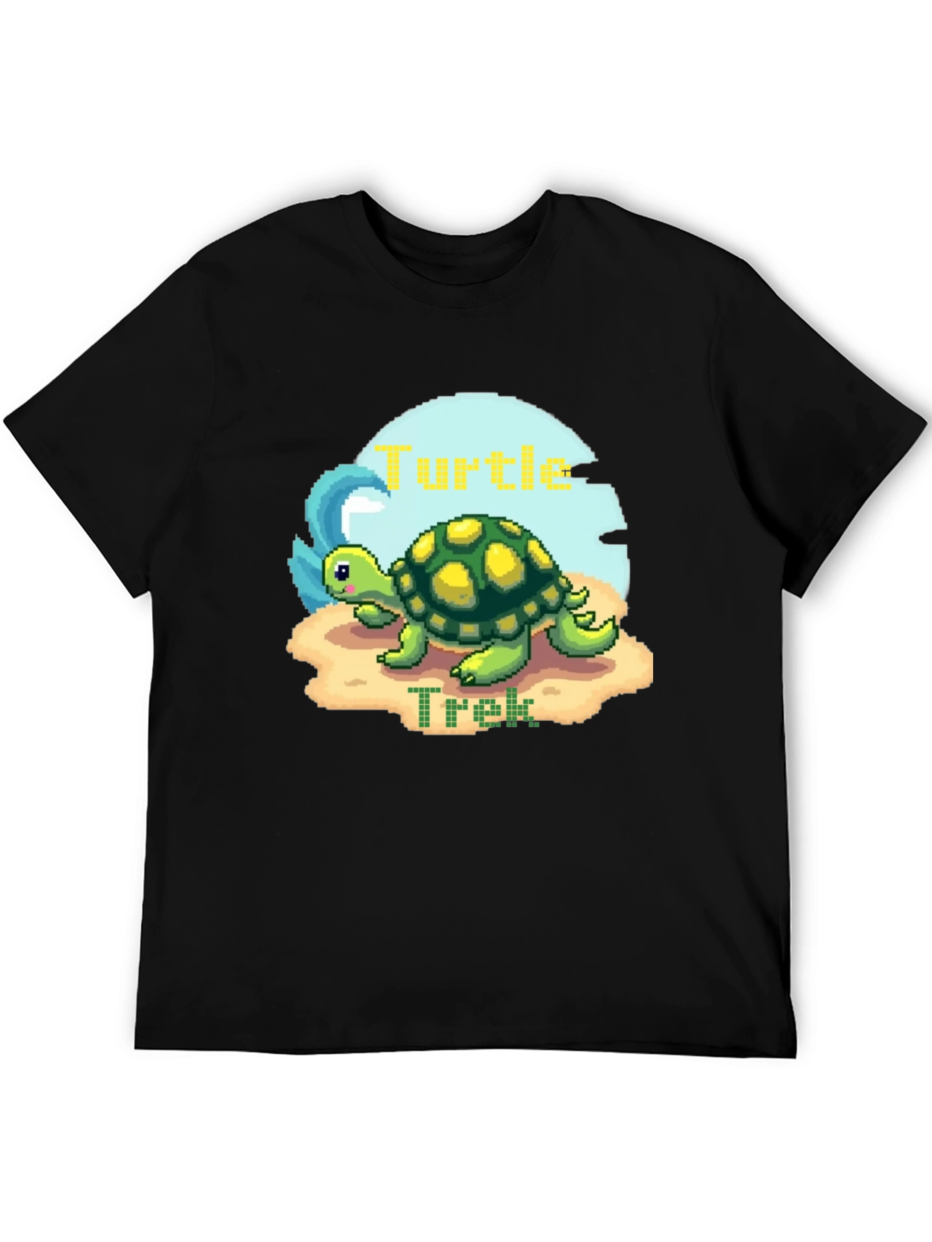 Pixel Turtle Trek Graphic Tee - Black