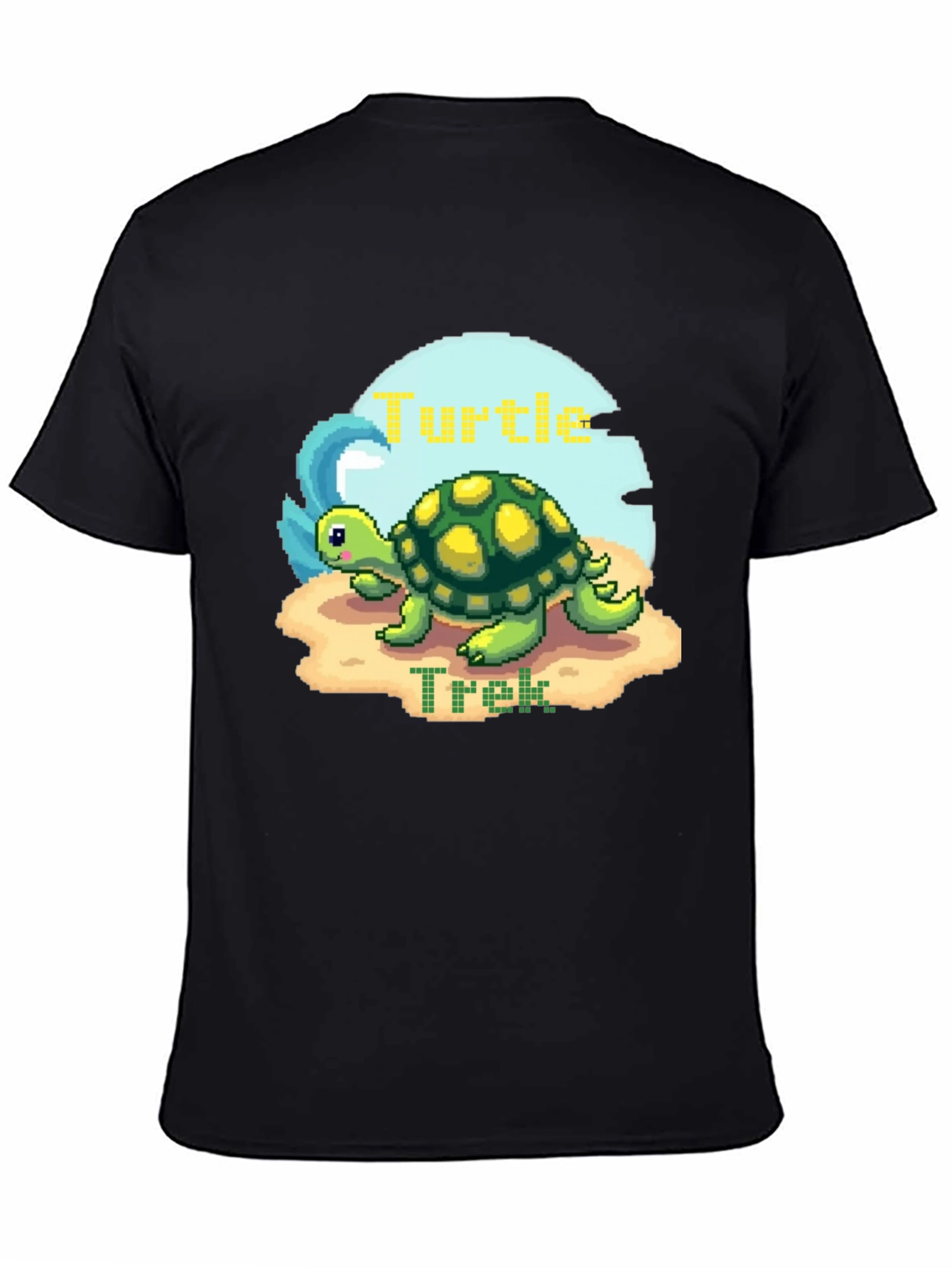 Pixel Turtle Trek Graphic Tee - Black