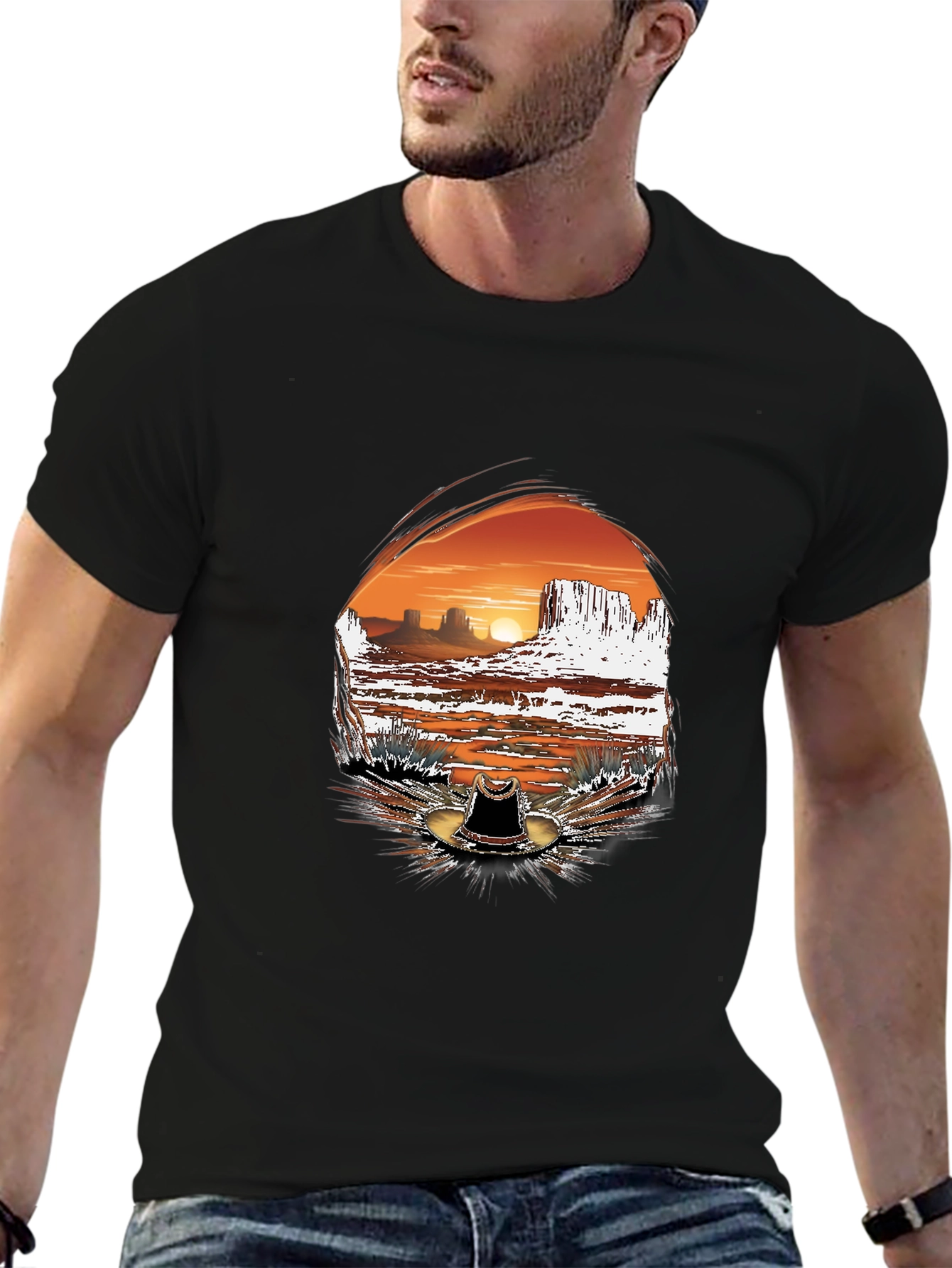 Desert Sunset Graphic Tee - Western Style